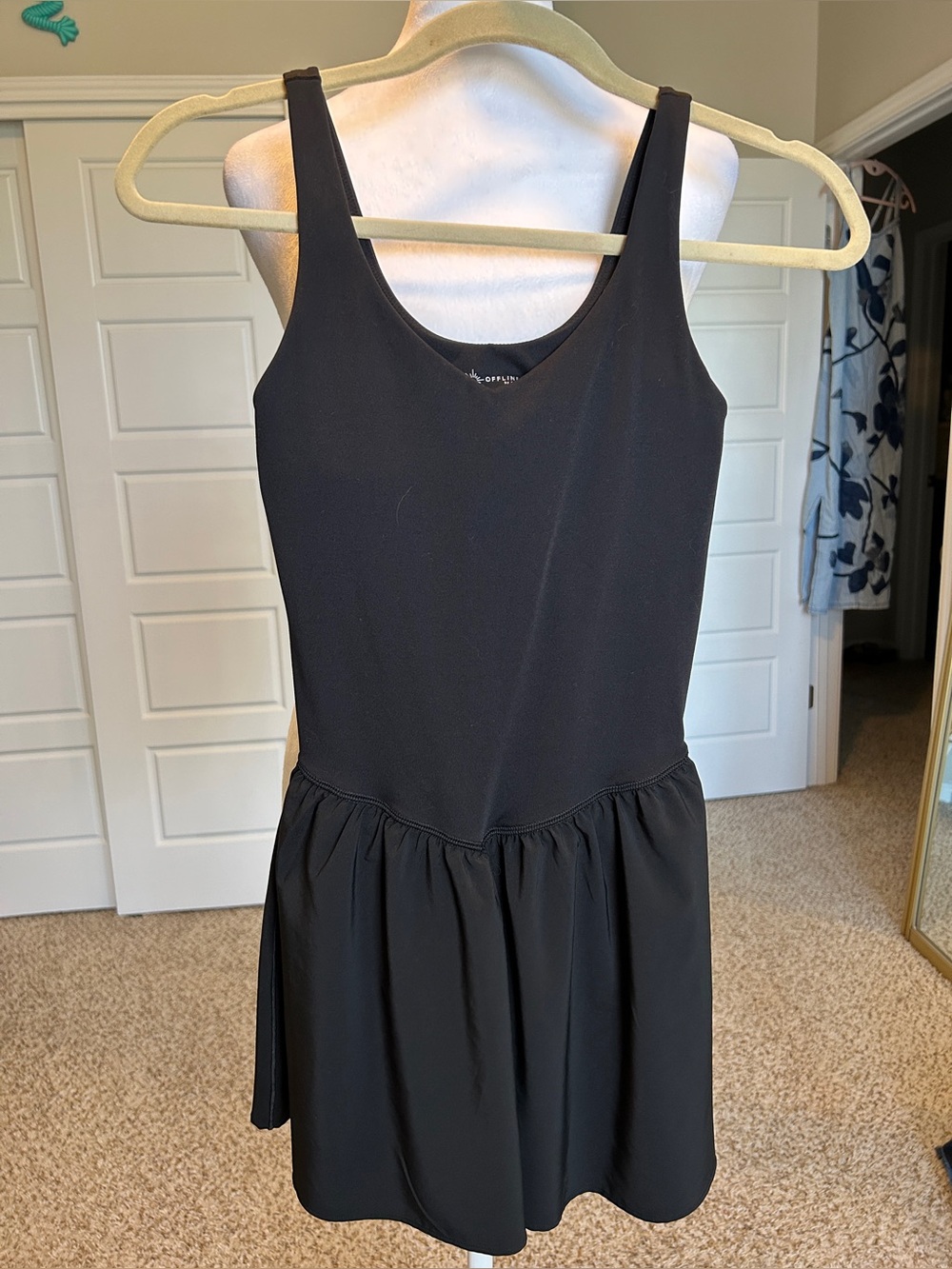 Offline by Aerie Black Sports Mini Atlhetic Dress with Built-in Shorts Size X